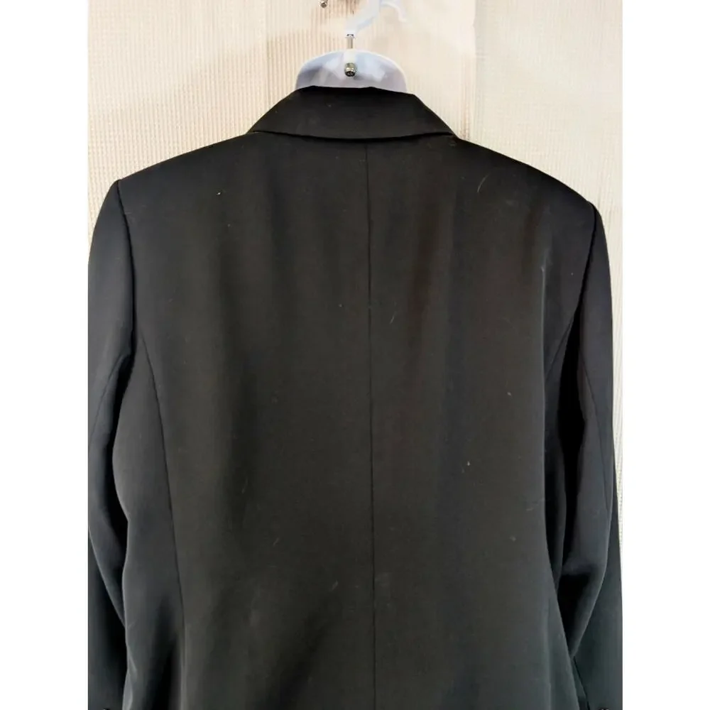 L.L. BEAN! LUXE BLACK DRESS JACKET, BLAZER, GOLD BUTTONS, MACHINE WASHABLE! 18R